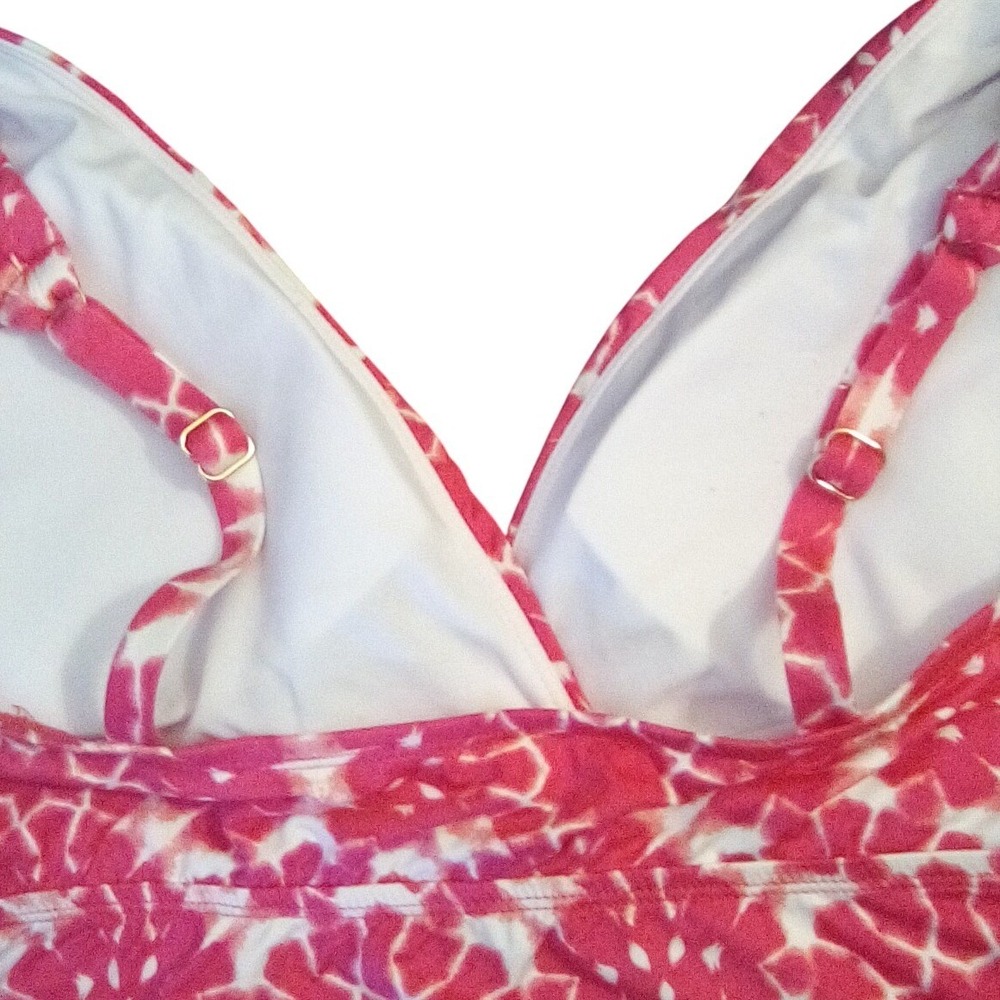 24th & Ocean Pink White Geometric Medallion Tankini Swim Top Womens Large - Picture 2 of 6